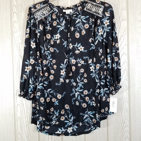 Style & Co. Tops - Style & Co - Black Floral Top